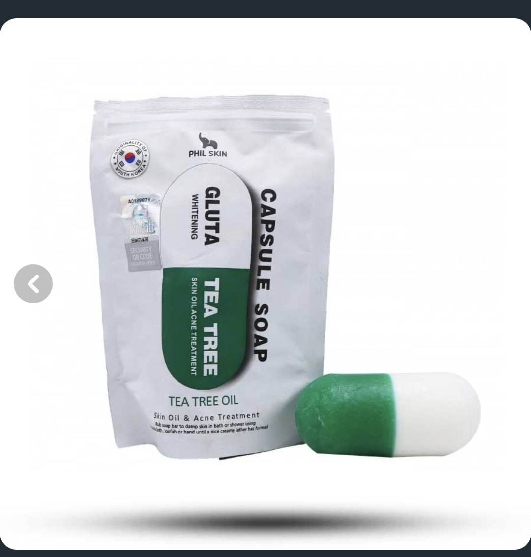 صابون کپسولی سبز ضدلک و ضد جوش برند گلوتاتیون وزن 100گرم